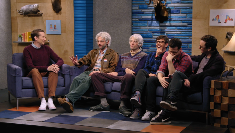 (Scott Aukerman, Nick Kroll, John Mulaney, Jorma Taccone, Andy Samberg, Akiva Schaffer) (Photo: IFC)